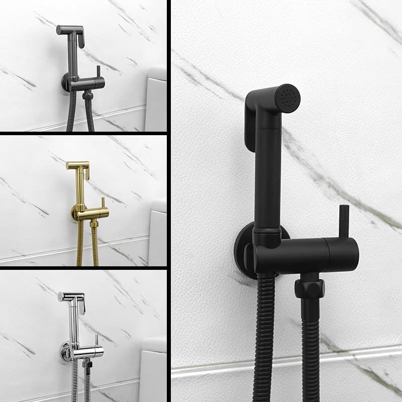 Set di Bidet a mano Shattaf per acqua fredda calda cromata Set di rubinetti per Bidet da bagno in ottone portatile portatile con supporto per doccia