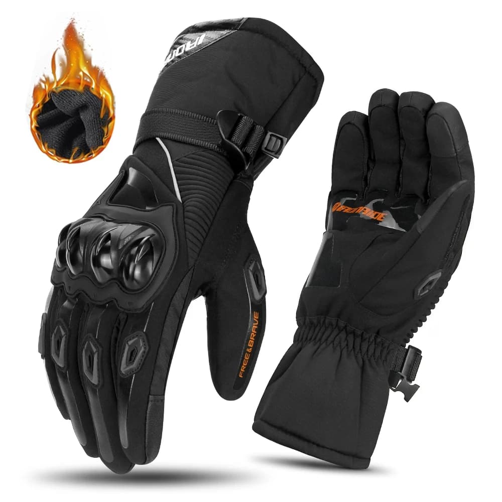 Guanti antivento da moto da uomo guanti da moto all'aperto in velluto Touch Screen guanti da donna fuoristrada da moto invernali