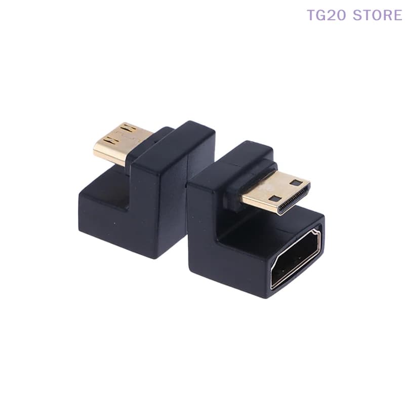 1 pcs Mini HD male adapter, U-shaped L converter, 360 degree angled, compatible