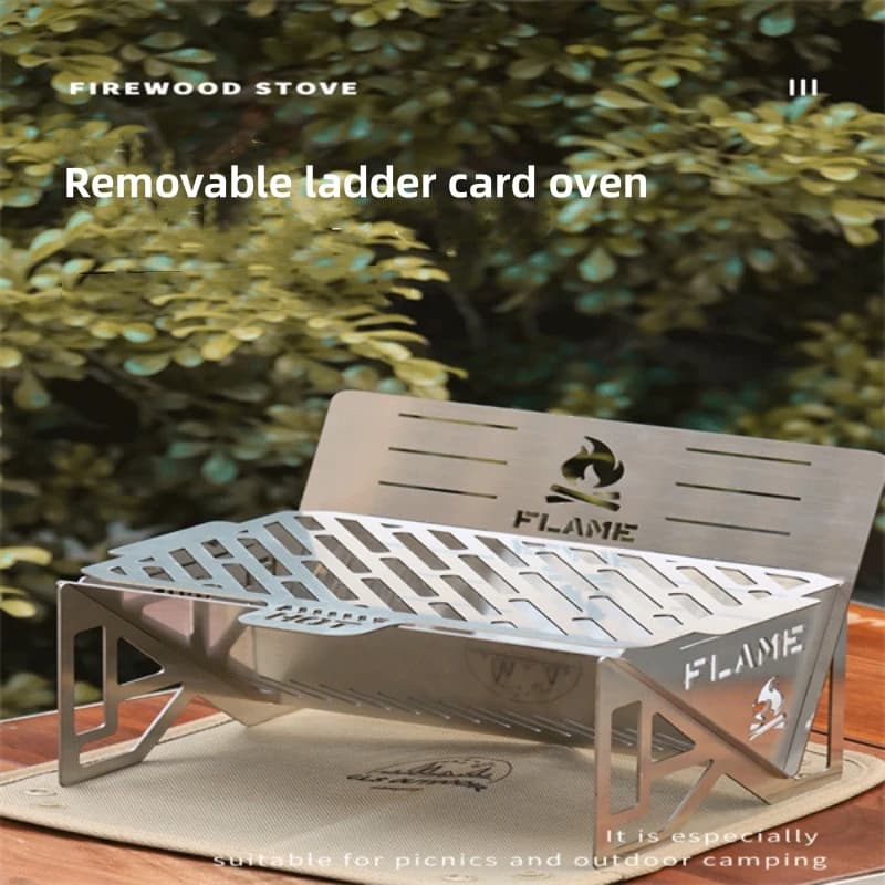 Outdoor Removable Barbecue Grill Ultralight Grill Mini camping stove Stainless steel wood stove