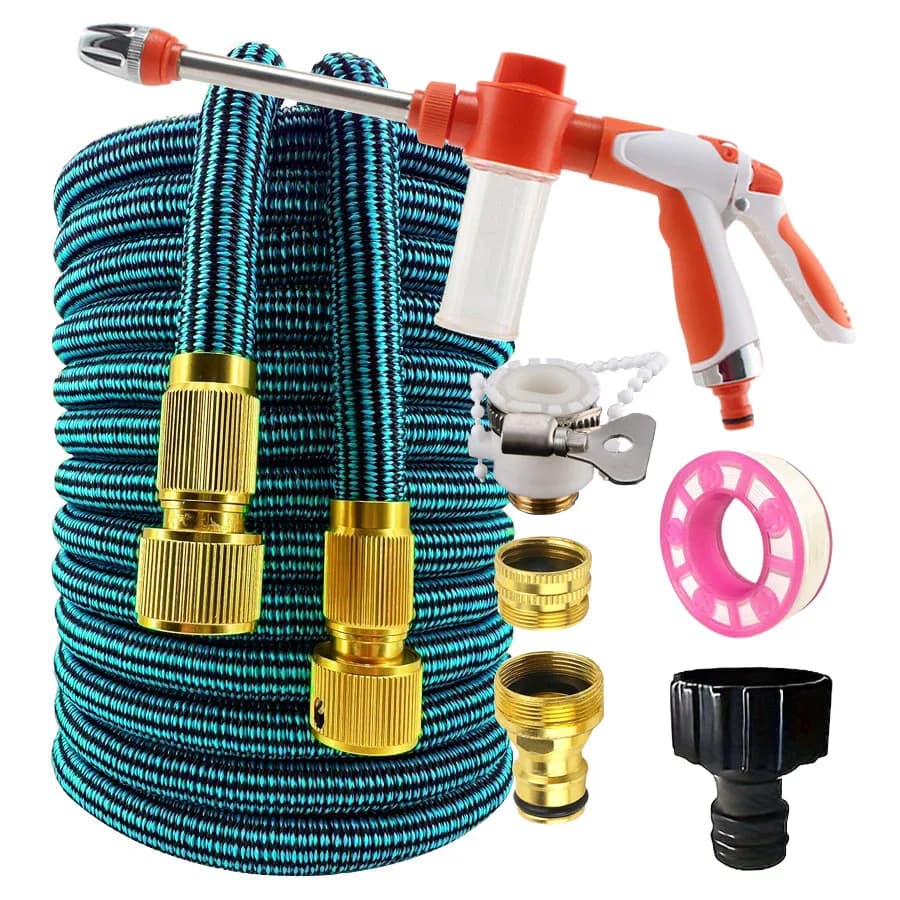 LOVFEN 25/50/75/100/150ft Expandable Water Hose Flexible Magic Garden Hose 10 Pattern Sprayer Nozzle For Pet Cleaning Watering