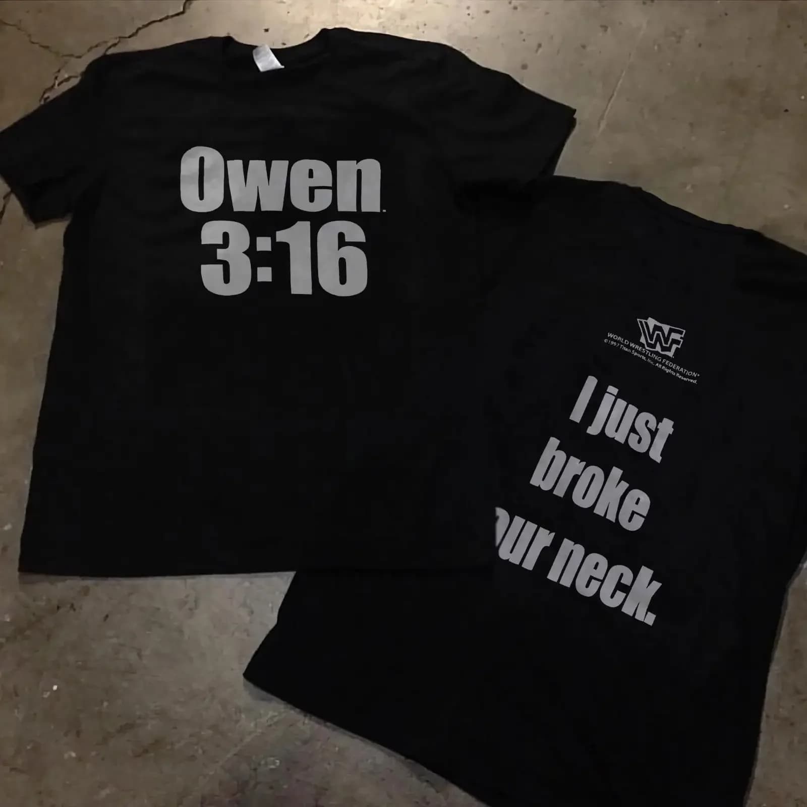 3-16 Owen Hart 1997 VTG Maglietta nera