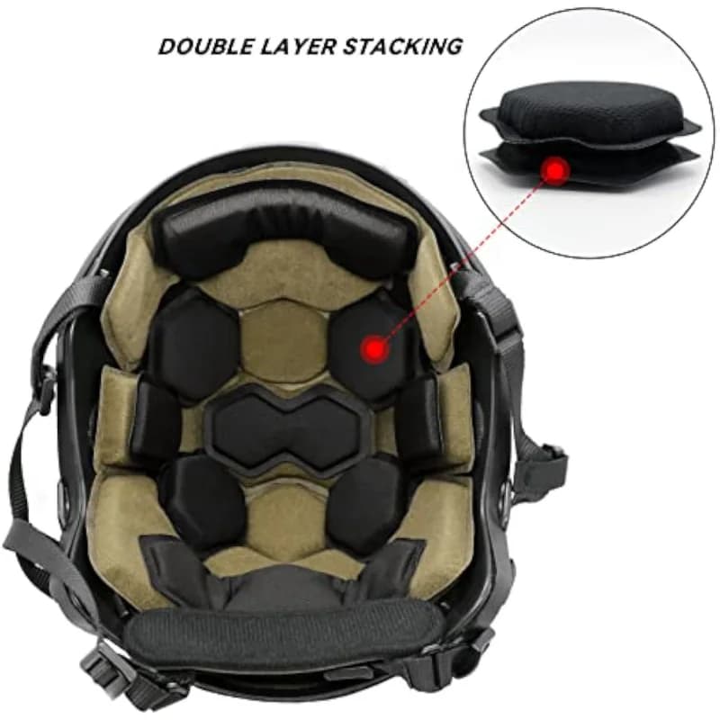 Set di cuscinetti in memory foam per casco tattico universale – Inserti per cuscini protettivi per caschi FAST/MICH/ACH/USMC/PASGT