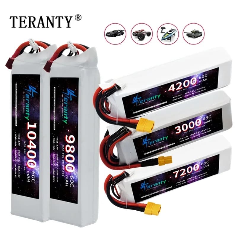 Batteria 11.1V 3S Lipo 1500mah 2200mah 3000mah 4200mah 6000mah 7200mah 45C 60C per Auto RC, Veicoli e Droni