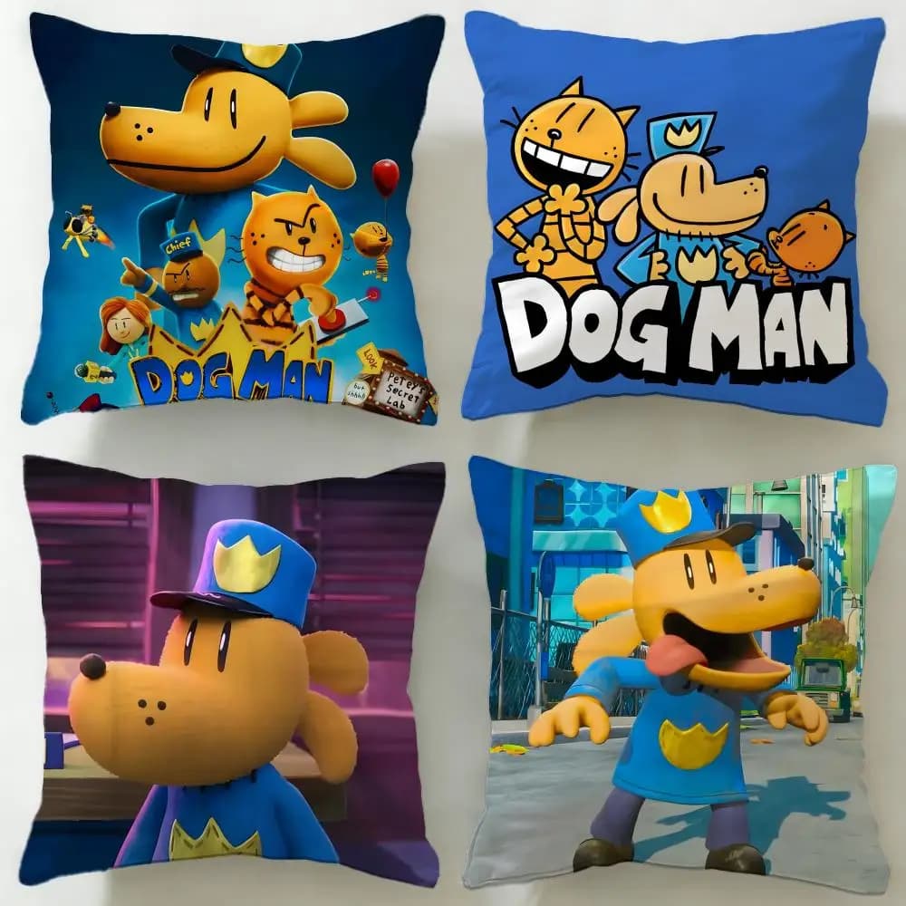 Federa per cuscino Dogman, popolare personaggio dei cartoni animati, morbida e facile da lavare – Versatile per divano, letto, viaggi e ufficio