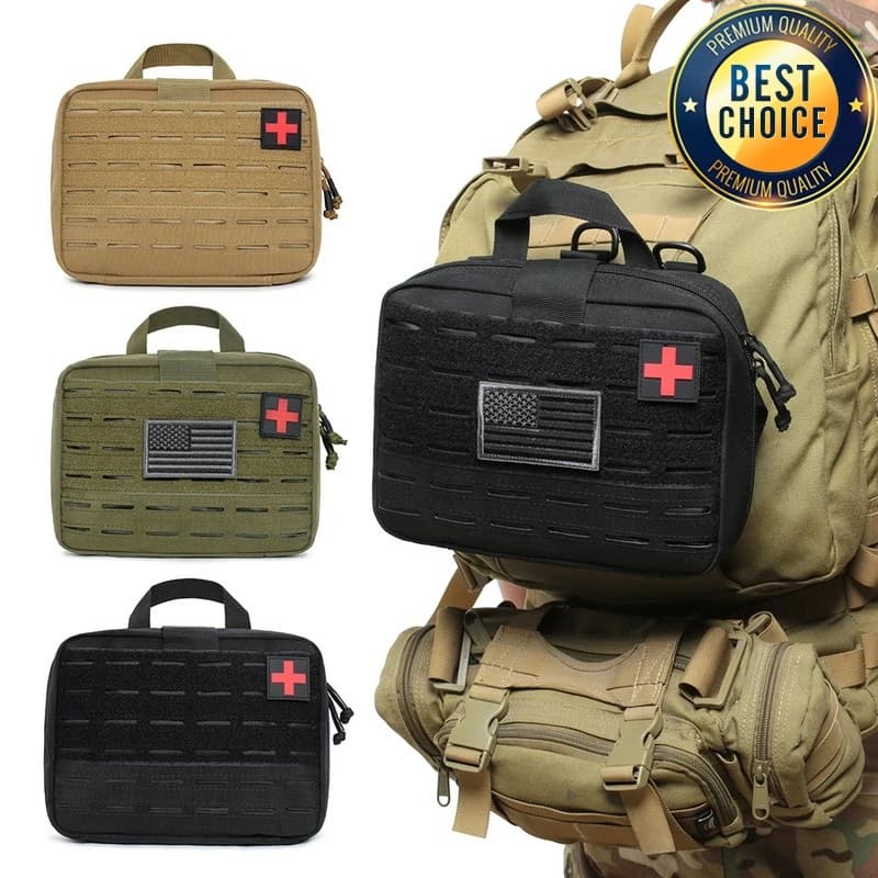 Kit di pronto soccorso tattico Borsa medica Borsa da caccia di emergenza Molle per esterni Strumento di sopravvivenza da campeggio Custodia EDC Marsupio a croce rossa