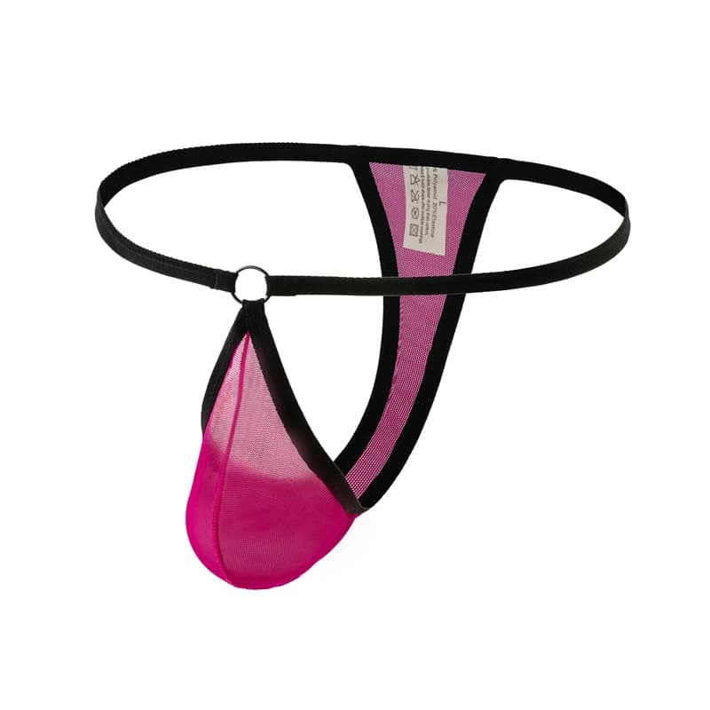 Iron Ring Men Bikini perizoma e perizoma intimo uomo Mesh perizoma Sissy mutandine Tanga Hombre traspirante T-back Lingerie da uomo