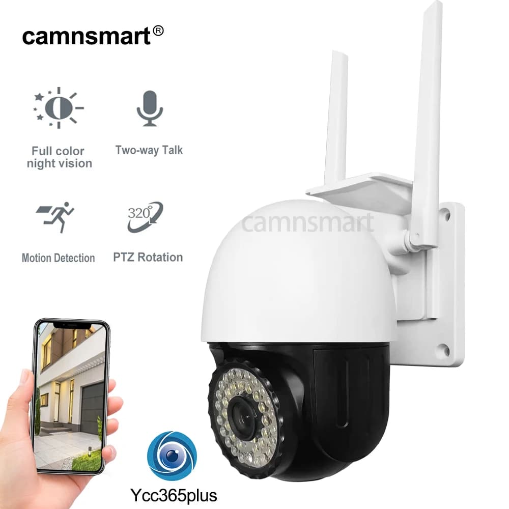 3 MP YCC365plus Outdoor Wireless Wifi Camera APP Color Night Vision IP66 Speed Waterproof Dome Detection AI Motion