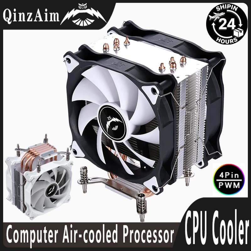 QiuzAim Dissipatore Efficiente con 4 Heat Pipe, Ventola da 120mm per Raffreddamento CPU, Compatibile con LGA2011 2066 x79 x99 1200 1700 115x 1851 E5 i5