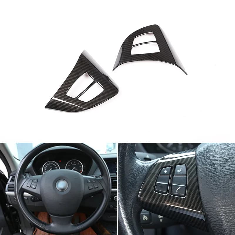 ABS Auto Texture Carbonio Interno Volante Pannello Interruttore Pulsante Telaio di Copertura Trim Per BMW X5 E70 2008 2009 2010 2011 2012 2013
