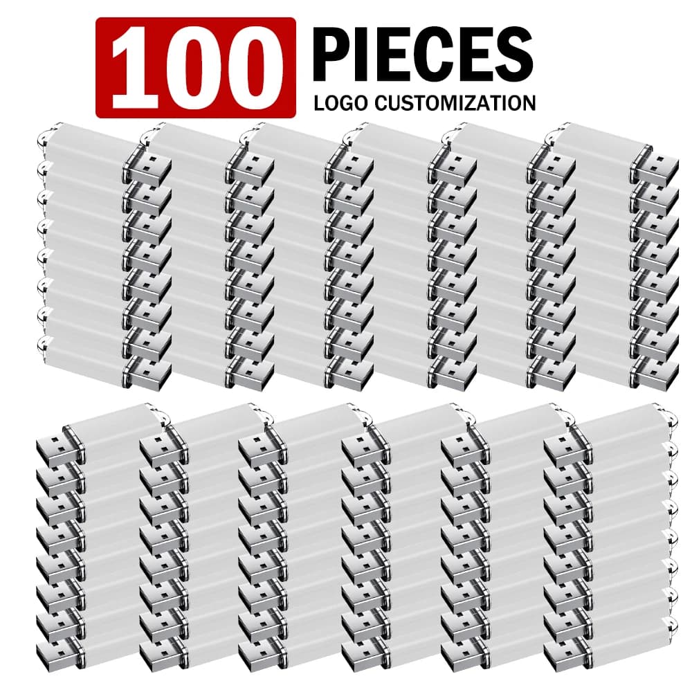 100 Pezzi/Lotto Chiavetta USB 2.0 in Metallo da 4GB 8GB 16GB 32GB 64GB, Regalo Aziendale, Penna USB con Logo Personalizzato Gratuito