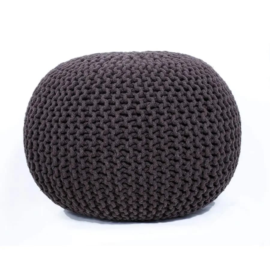 Pouf Rotondo Ottoman in Cotone 100% Lavorato a Mano, Poggiapiedi, Sedia da Terra per Soggiorno e Camera da Letto, Poggiapiedi per Relax