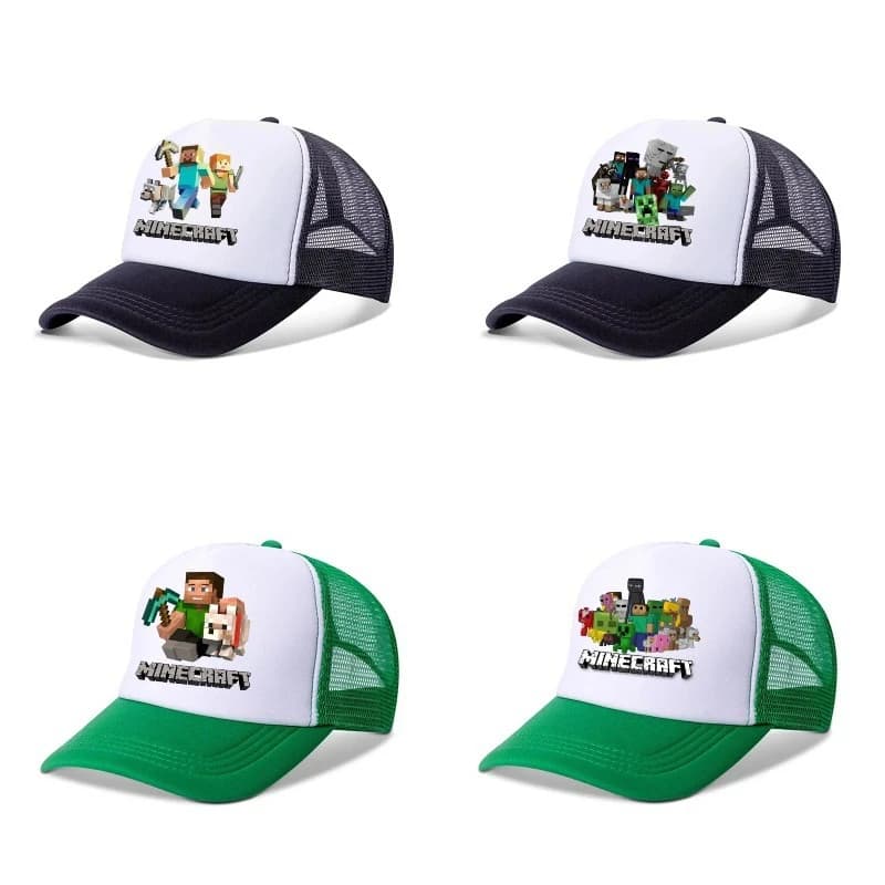 Minecraft Baseball Cap for Peaked Hat Minecrafted Cartoon Summer Couple Hats Fashion Mesh Cap Accessories Gift