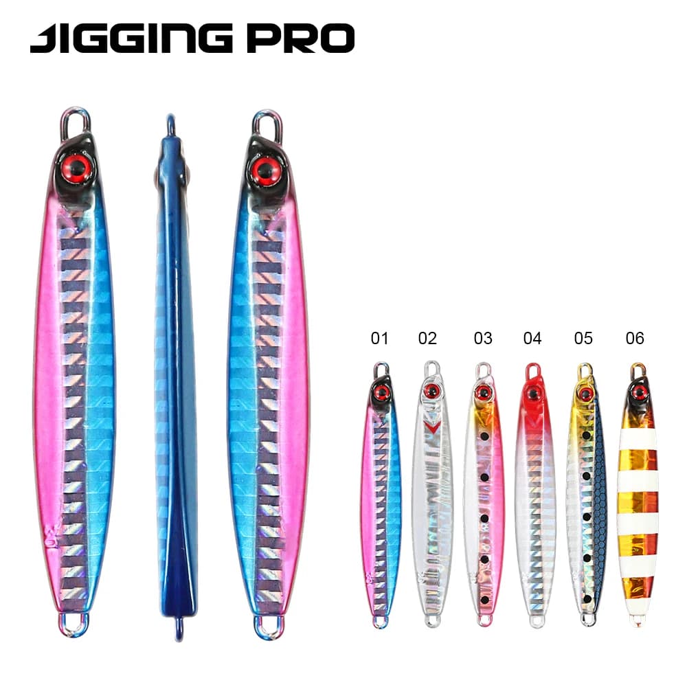 JIGGING PRO Metal Jig 30g 40g Luminoso per Lanci Lunghi, Esca da Pesca in Acqua Salata per Spigola