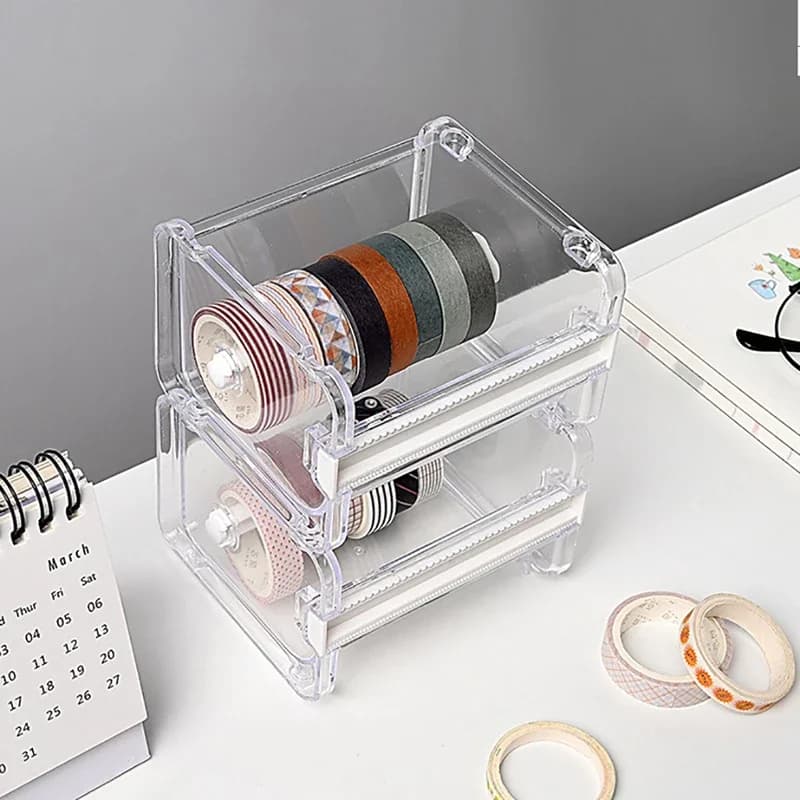Taglierina per nastro adesivo per ufficio e dispenser per organizer per riporre nastro adesivo Washi, essenziale per articoli artigianali e aziendali ordinati