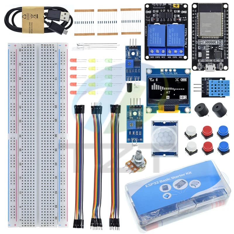 Kit Base per Principianti ESP32 ESP-32S, Scheda di Sviluppo WIFI per Progetti Arduino, Kit di Apprendimento con Tutorial, Kit ESP32 con Scatola