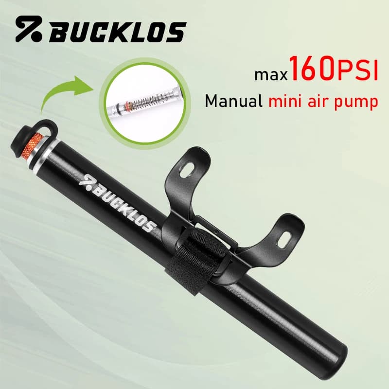 BUCKLOS 160PSI Manuale Mini Pompa di Aria Portatile Ultraleggero 190g Gonfiatore di Pneumatici In Lega di Alluminio Basket Pompe Ad Aria Pompa Da Bicicletta