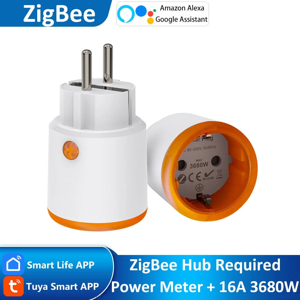 EU 16A Tuya ZigBee Smart Home Energy Monitoring Current Alexa Google, Domestic Assistant, Zigbee2mqttt, Smartthings Hub