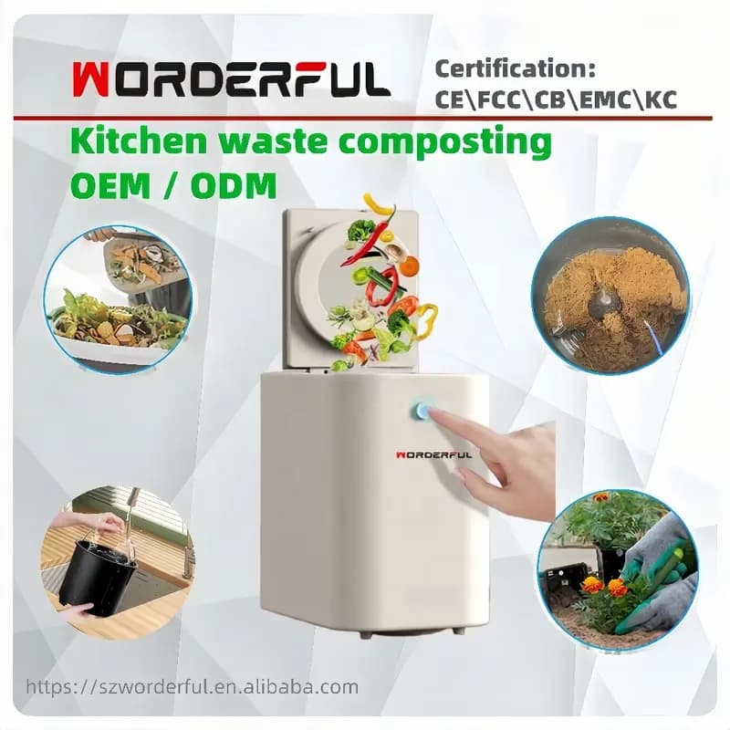 Automatic Mini Compost Machine Electric Kitchen Food Waste Disposer Organic Fertilizer Maker Household Garbage Bin Compact