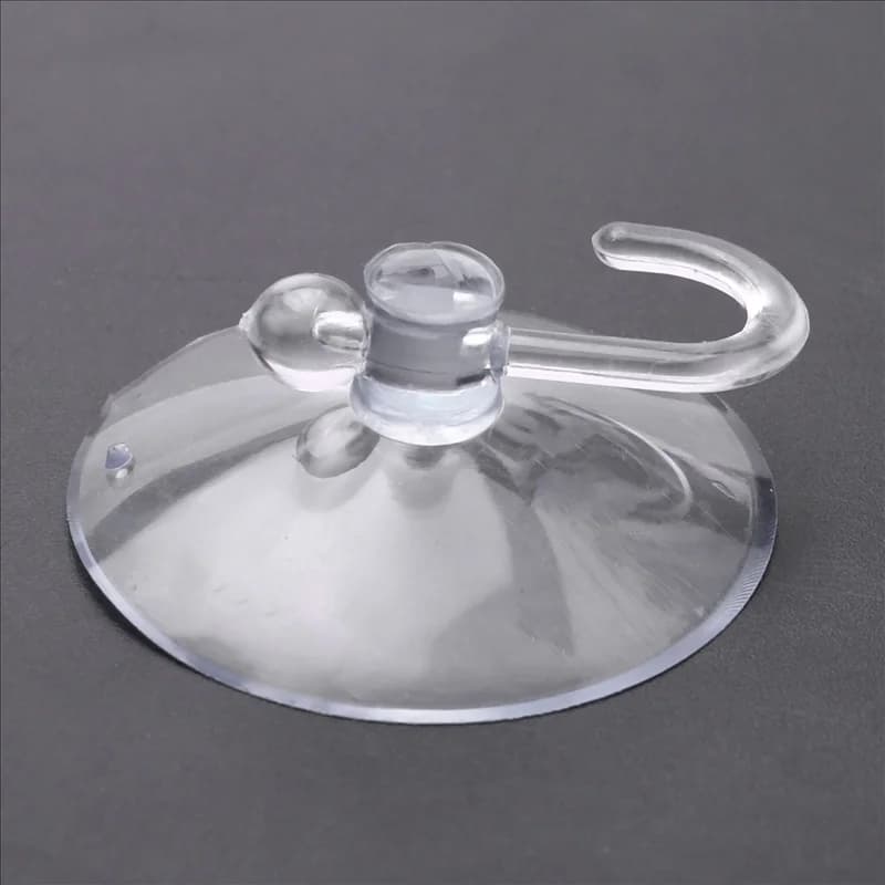 B84B-60 X Suction Cups Clear Plastic Cups With Metal Hooks Window Decoration Cabinet Sucker For Hanging Christmas Decorations