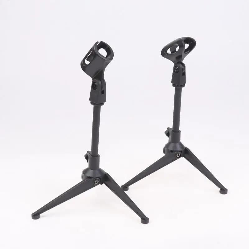 Supporto per Microfono da Tavolo Portatile e Regolabile, Treppiede Leggero con Clip per Microfono