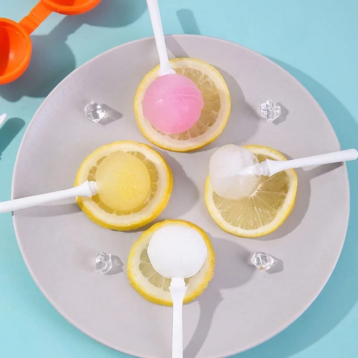 Stampo per ghiaccioli a forma di lecca-lecca in silicone, colore casuale, con bastoncino, per uso domestico, griglia per ghiaccio