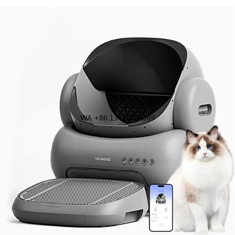 Scatola per gatti autopulente automatica M1 Deodorante a basso rumore Facile da pulire in plastica Open Top Controllo APP Elettrico intelligente aperto