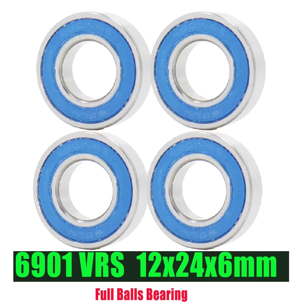 4PC 6901 VRS MAX Cuscinetti 12*24*6mm ABEC-5 6901 Perno bici Acciaio cromato Blu sigillato con grasso 6901LLU Carrello Cuscinetto a sfere completo