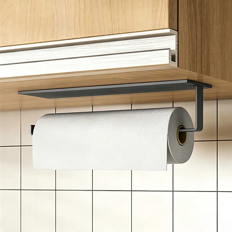 Portarotolo da Cucina Autoadesivo, Dispenser per Carta Igienica, Porta Pellicola Sottopensile