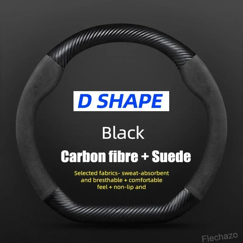 Coprivolante in Vera Pelle e Fibra di Carbonio per Volkswagen, Compatibile con VW CC Polo Bora Golf Jetta Lavida Lamando Magotan Passat
