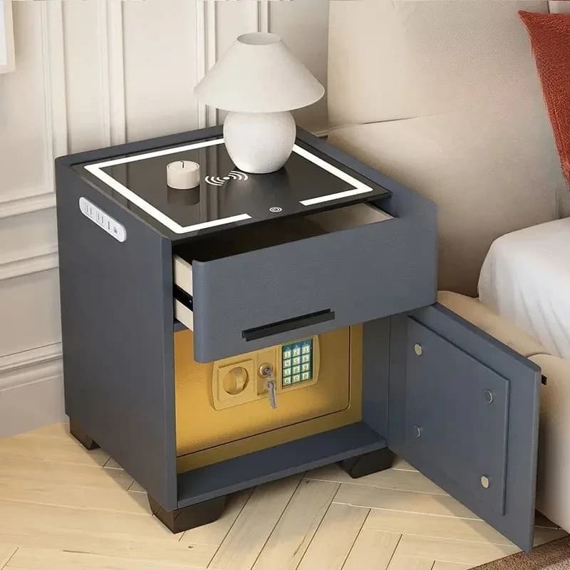 Organizzatori di mobili Comodino intelligente Ricarica wireless Sistema audio stereo Blocco password Comodino sicuro multifunzionale