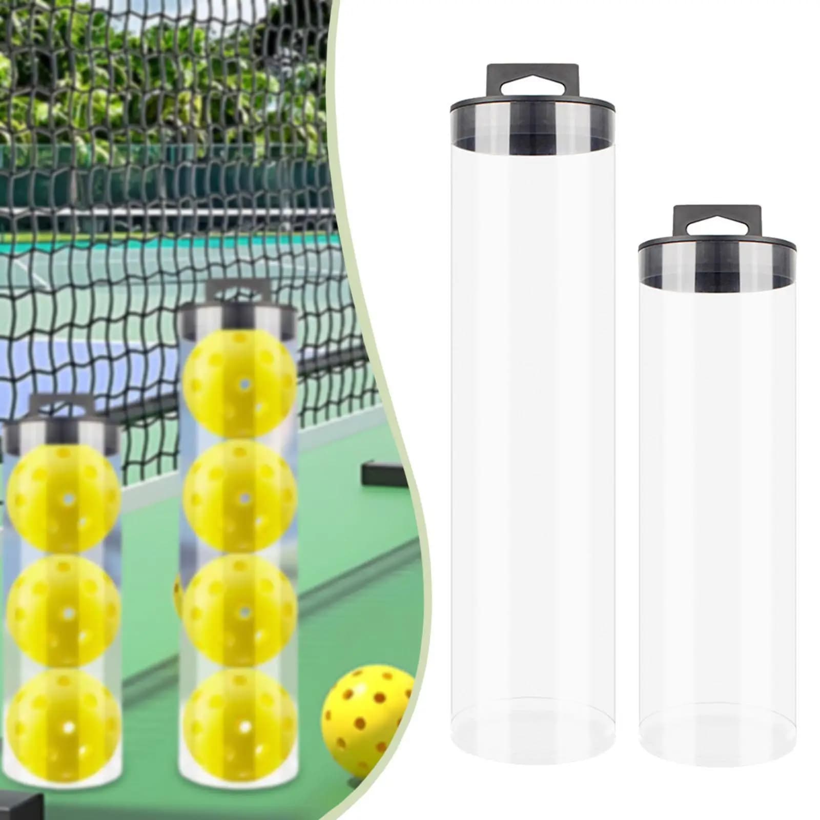 2 Pezzi Contenitore Porta Palline da Tennis in Latta da Viaggio con Coperchio