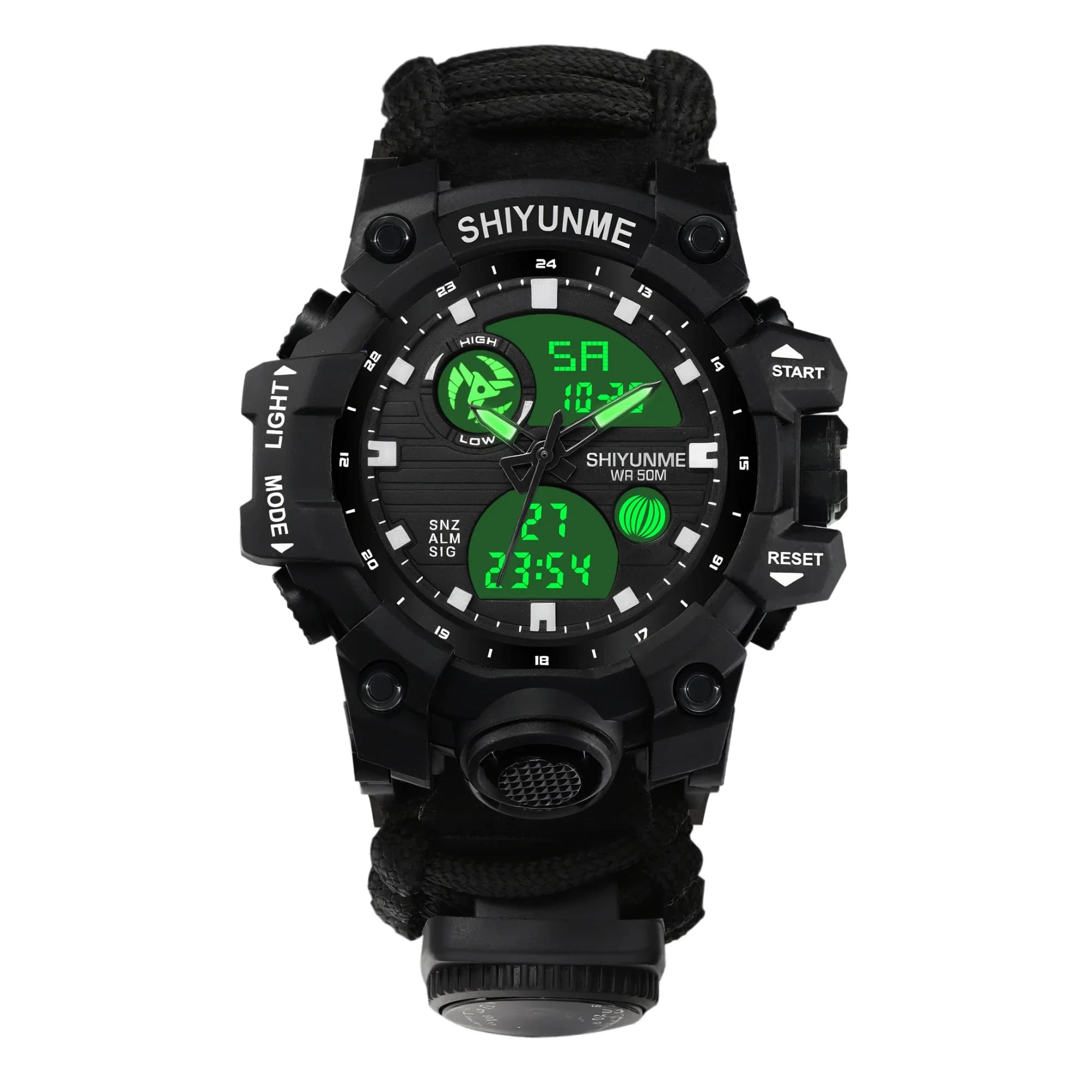 SHIYUNME Orologio militare stile G da uomo Cronografo impermeabile LED Bussola elettronica Sport all'aria aperta Orologio maschile Relogios Masculino