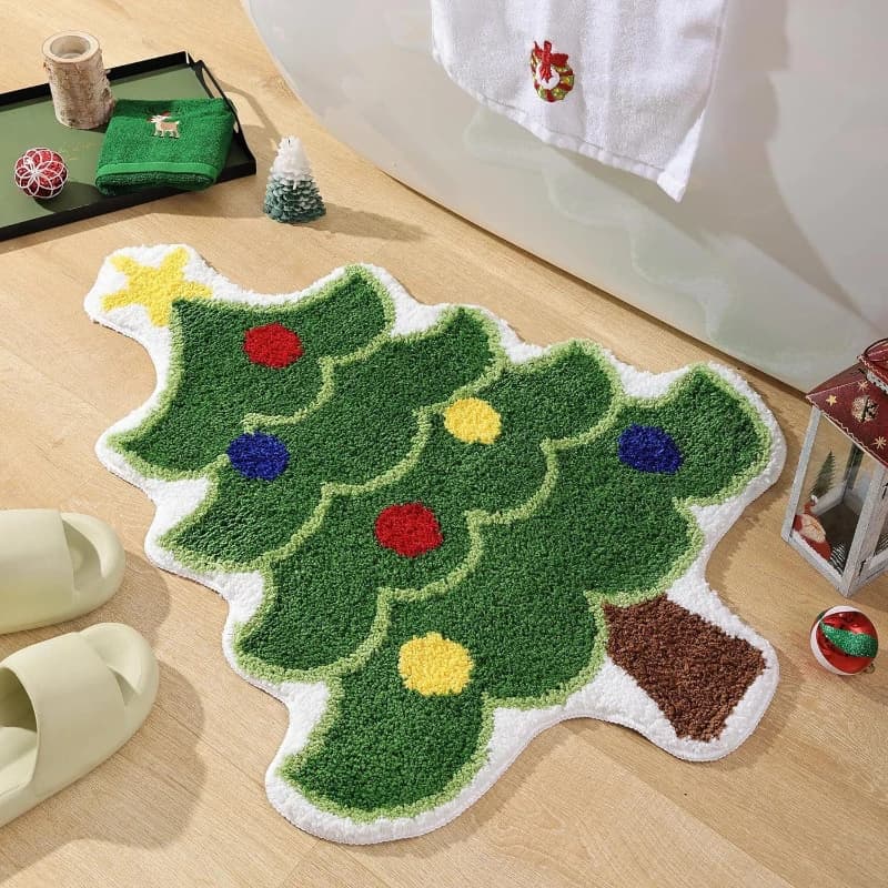 Natale Cartoon anomali imitazione cashmere tappeto camera da letto letto tappetino morbido decorazioni per la casa ingresso bagno ingresso tappetino antiscivolo