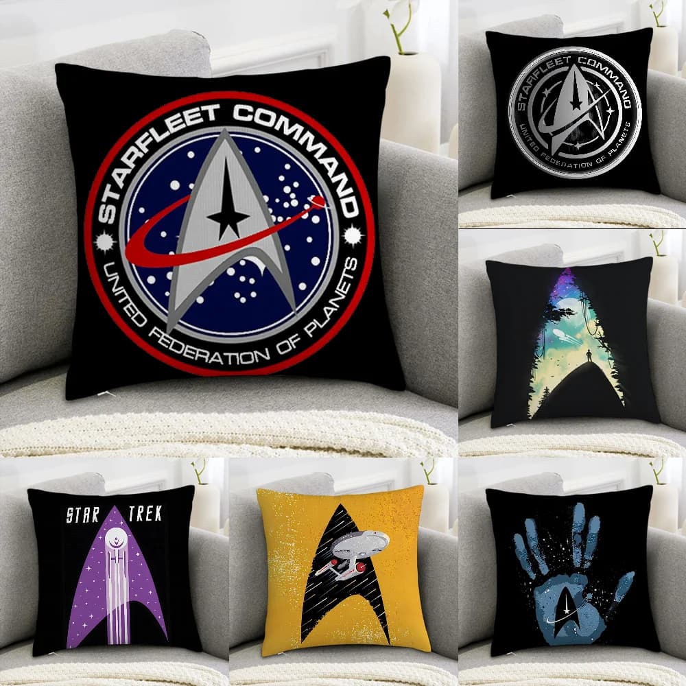 S-Star T-Trek Ship Movie Federa per divano Decorativo per la casa Stampa fronte-retro Peluche Quadrato Federe per cuscini Decorazioni per cuscini