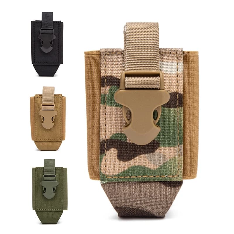 Borsa tattica per walkie-talkie, clip MOLLE Custodia ampiamente applicabile, supporto per radiofono, borsa da cintura per accessori da caccia all'aperto