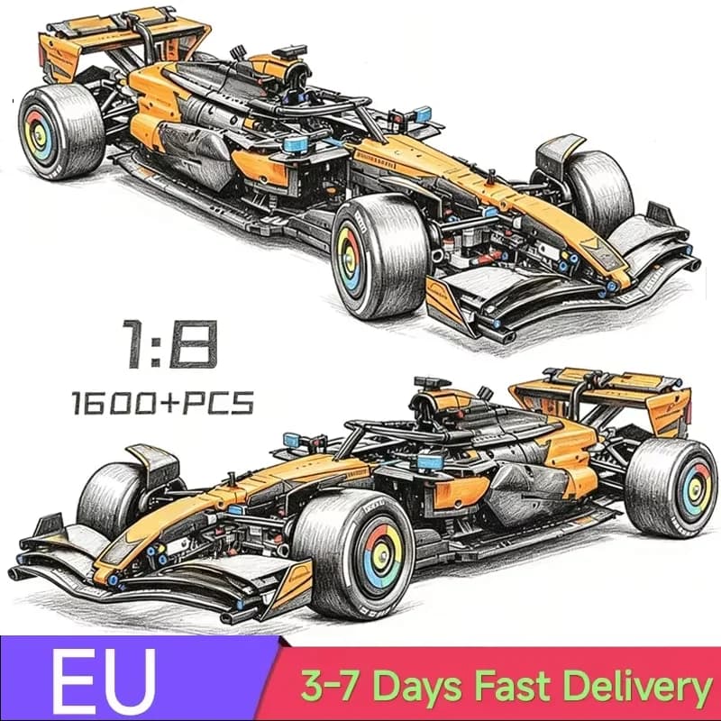 NEW Technical 42228 1675PCS 1:8 Orange Super Sports Car Building Blocks MOC Sports Car DIY Assembly Model Set Toy Gift Boys Kids