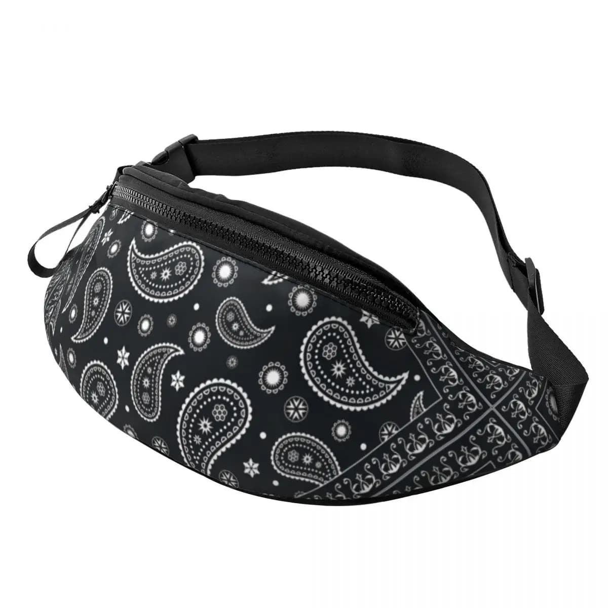 Custom Classic Ethnic Floral Paisley Art Fanny Pack Women Men Casual Crossbody Waist Bag for Traveling Phone Money Pouch
