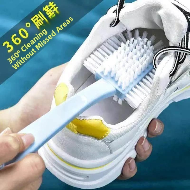 Spazzola per scarpe a cinque lati con setole morbide per lavare scarpe e biancheria, uso domestico, non danneggia le scarpe, pulizia multifunzionale delle scarpe