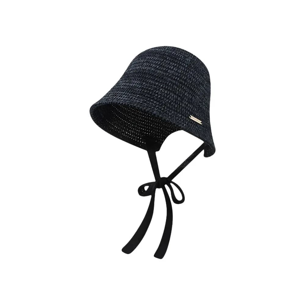 Fashion UV Protection Straw Bucket Hat Breathable Lightweight Fisherman Hat Sunshade Cap for Women