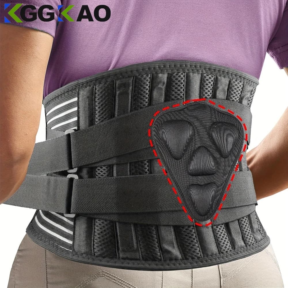 Back Brace with Lumbar Pad,6 Flexible Support,Back Brace for Men Lower Back,Lightweight Back Brace for Lower Back Pain