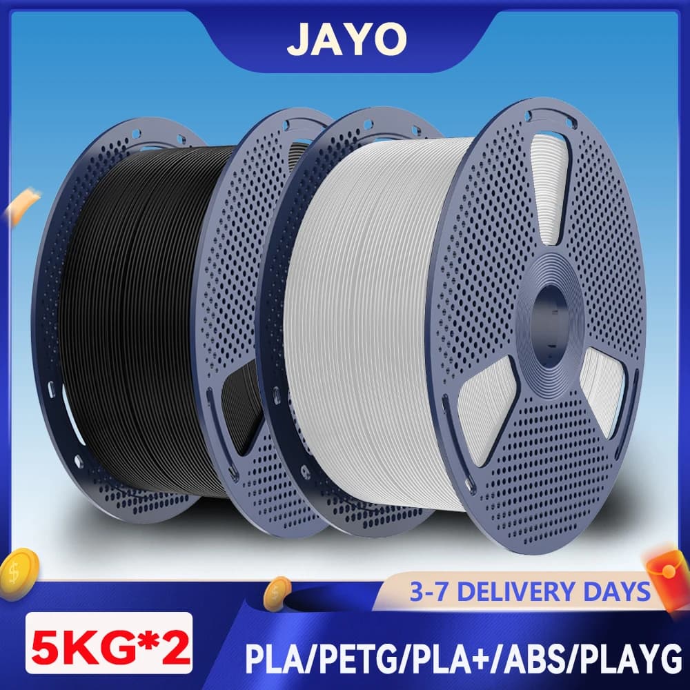 Printer Filament JAYO 3D PETG/PLA+/PLA matt/ABS 2*5KG big coil and 1,75 mm 100% without bubbles non-toxic 3D printing materials