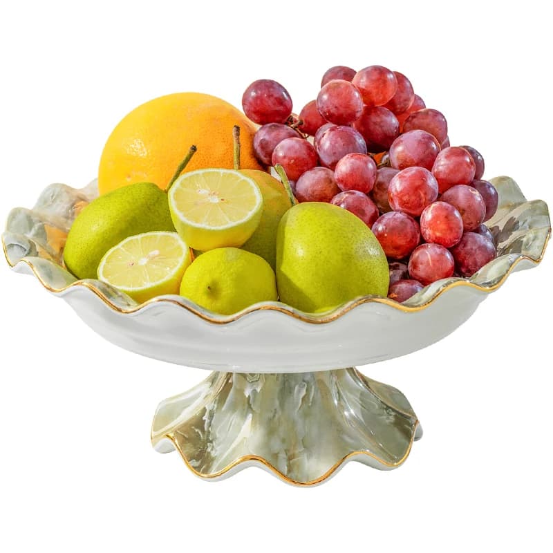 Set di piatti da frutta in ceramica di lusso leggero Piatto di frutta secca di lusso europeo per la casa