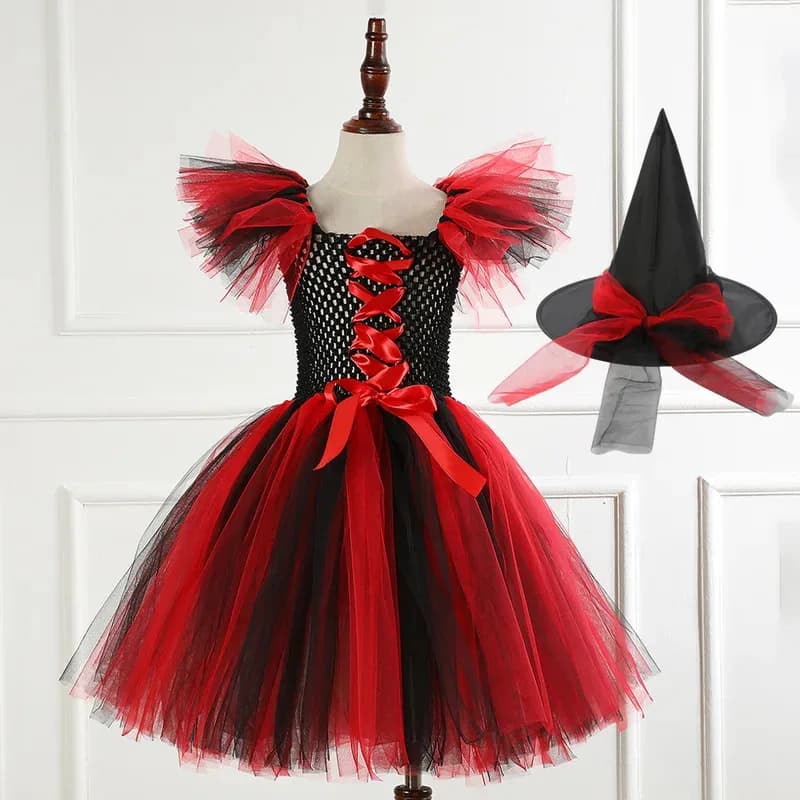 Purple Witch Costume for Girls, Halloween Costume, Cosplay, Carnival, Christmas Party, Little Children, x;2,f;5.n;