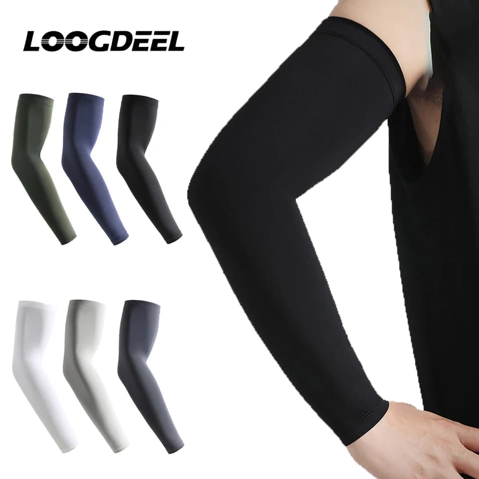 LOOGDEEL 1 pair of ice silk summer sleeves for cycling UPF50+ Solar protection Breathable sleeves for sun protection Outdoor sports sleeves