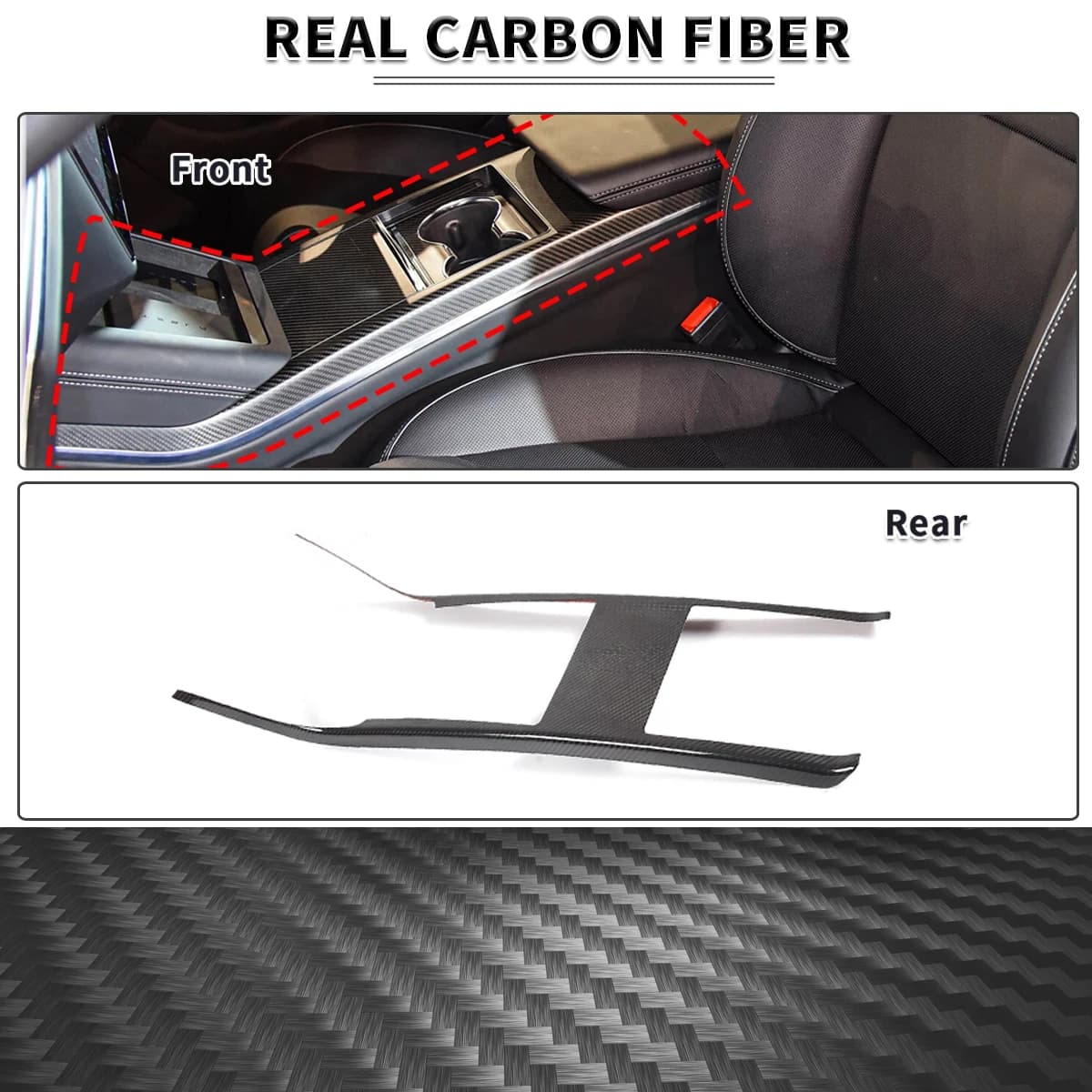 Copertura del Pannello di Controllo Centrale in Vera Fibra di Carbonio, Accessori Interni per Auto Tesla Model S e Model X 2021-2026