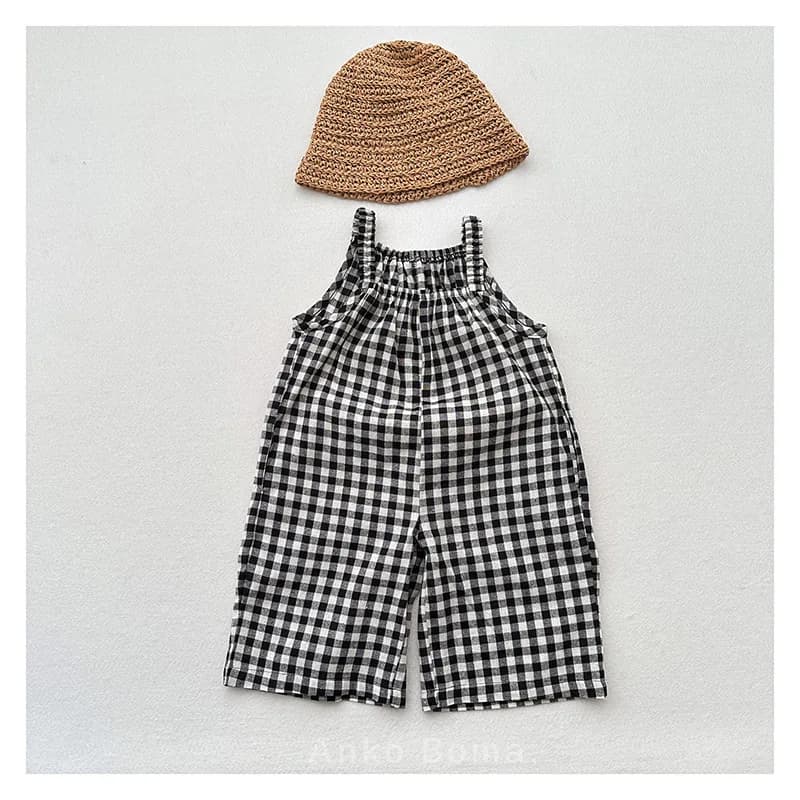 2025 Estate Nuovi bambini Tute larghe Cotone Ragazze Plaid Sling Pantaloni Ragazzi Versatile Bavaglino casual Vestiti per bambini Tuta per bambini
