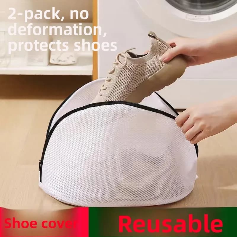 Sacchetto per lavaggio scarpe, sacchetto per lavanderia, protezione per la cura delle scarpe per lavatrice, copriscarpe in tessuto senza lattice, organizer per la conservazione delle scarpe