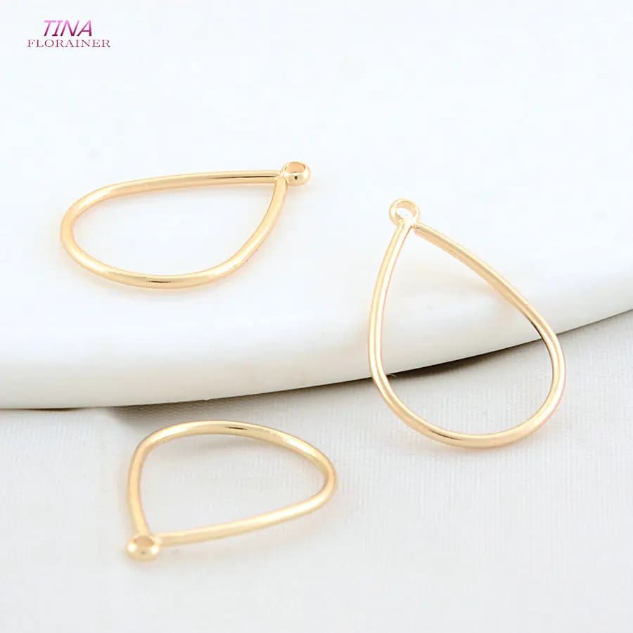 12*18MM 18K Colore Oro Forma di Goccia Pendenti e Ciondoli Anelli Pendenti Orecchini Collana Creazione di Gioielli Forniture Accessori Fai Da Te