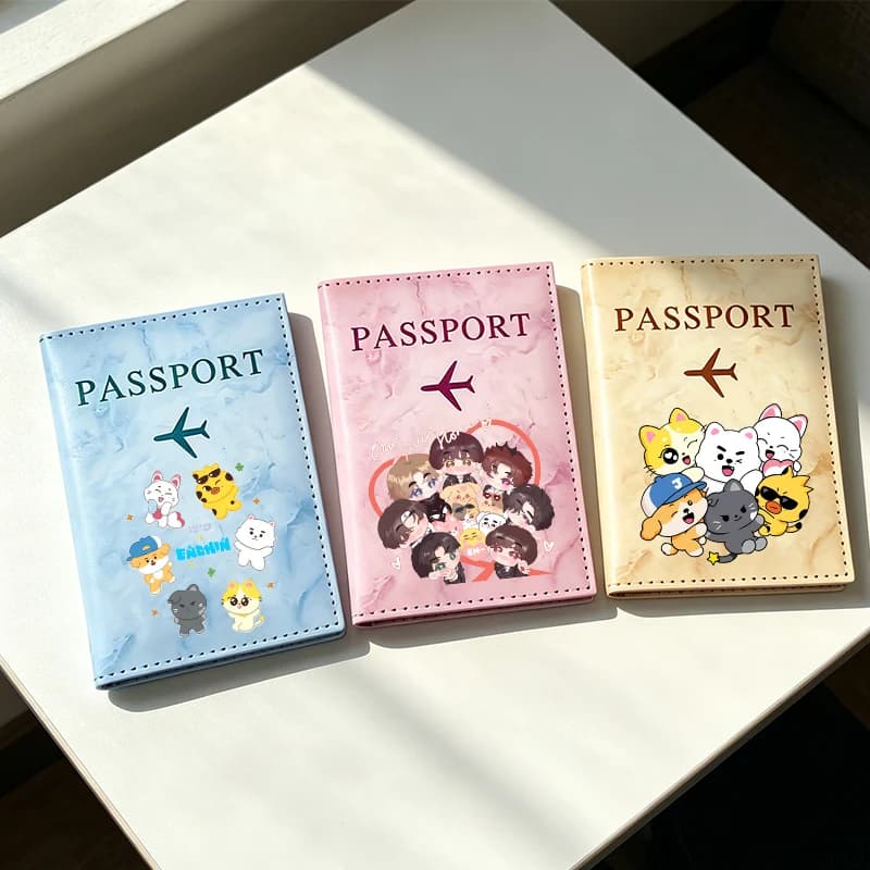 Porta Passaporto ENHYPEN per Donna, Portafoglio da Viaggio con Stampa KPOP, Organizzatore Documenti Impermeabile per Ragazze